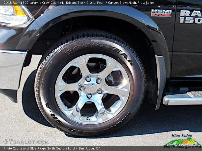 Brilliant Black Crystal Pearl / Canyon Brown/Light Frost Beige 2018 Ram 1500 Laramie Crew Cab 4x4