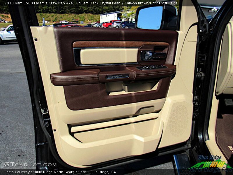 Brilliant Black Crystal Pearl / Canyon Brown/Light Frost Beige 2018 Ram 1500 Laramie Crew Cab 4x4