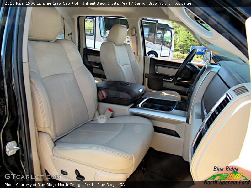 Brilliant Black Crystal Pearl / Canyon Brown/Light Frost Beige 2018 Ram 1500 Laramie Crew Cab 4x4