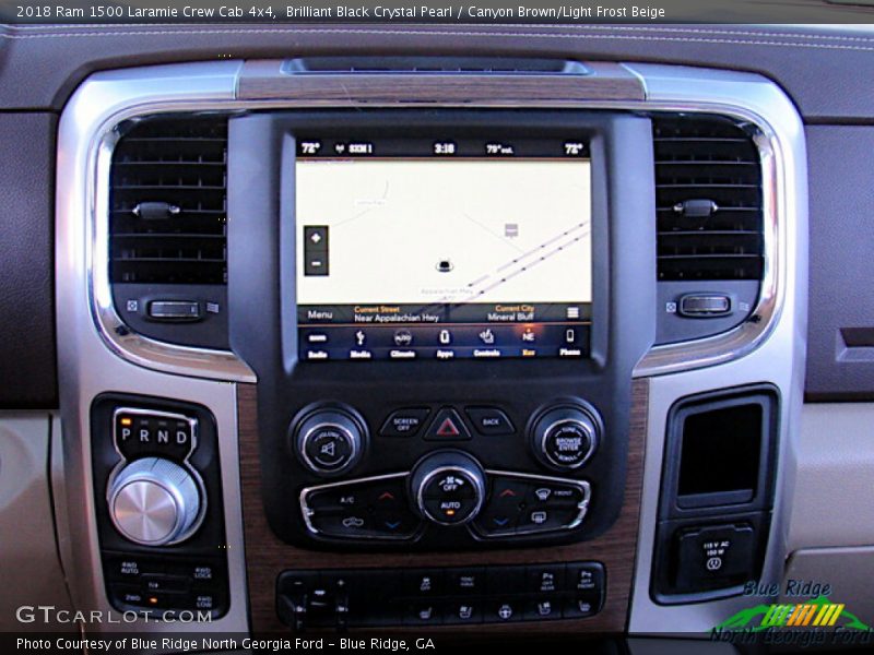 Brilliant Black Crystal Pearl / Canyon Brown/Light Frost Beige 2018 Ram 1500 Laramie Crew Cab 4x4