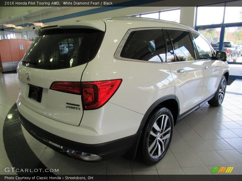 White Diamond Pearl / Black 2016 Honda Pilot Touring AWD