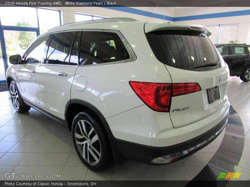 White Diamond Pearl / Black 2016 Honda Pilot Touring AWD