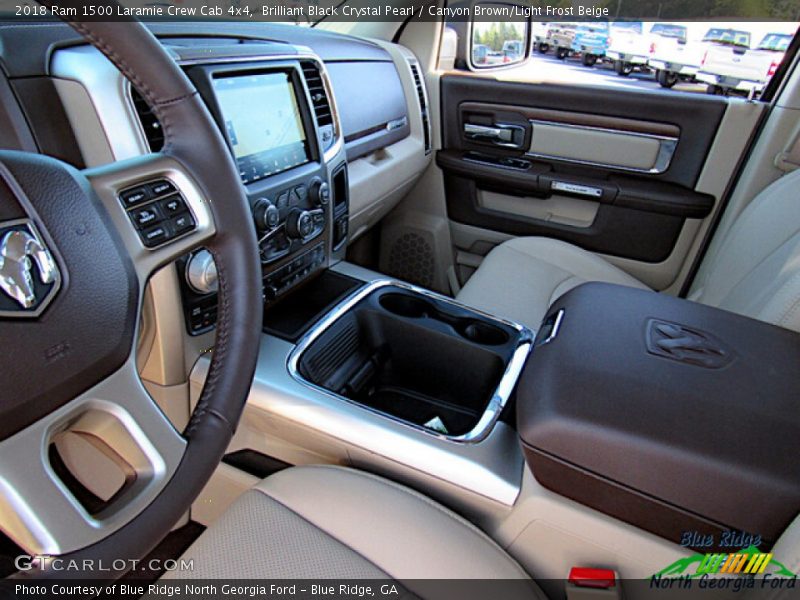 Brilliant Black Crystal Pearl / Canyon Brown/Light Frost Beige 2018 Ram 1500 Laramie Crew Cab 4x4