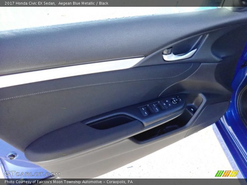 Aegean Blue Metallic / Black 2017 Honda Civic EX Sedan