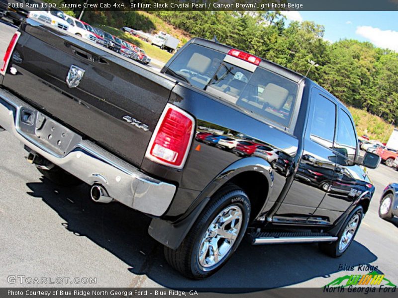 Brilliant Black Crystal Pearl / Canyon Brown/Light Frost Beige 2018 Ram 1500 Laramie Crew Cab 4x4