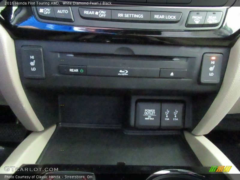 White Diamond Pearl / Black 2016 Honda Pilot Touring AWD