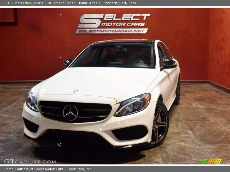Polar White / Cranberry Red/Black 2017 Mercedes-Benz C 300 4Matic Sedan
