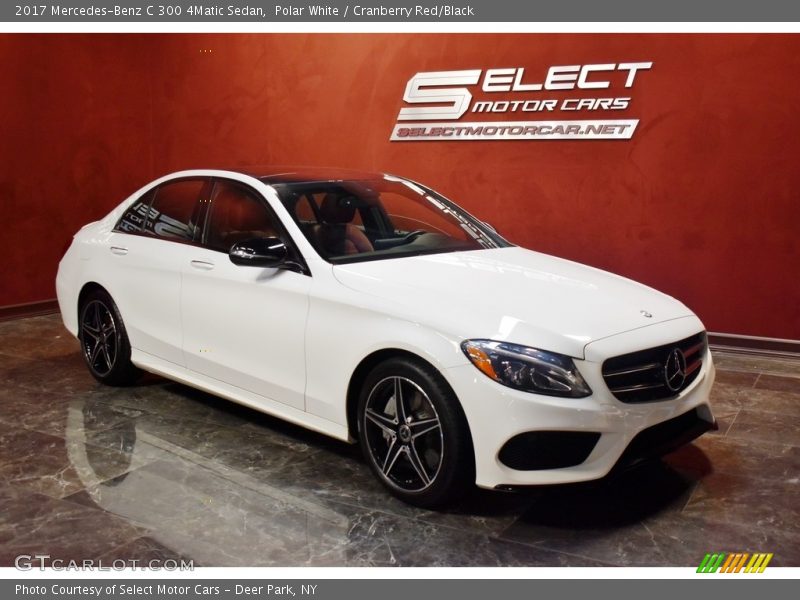 Polar White / Cranberry Red/Black 2017 Mercedes-Benz C 300 4Matic Sedan