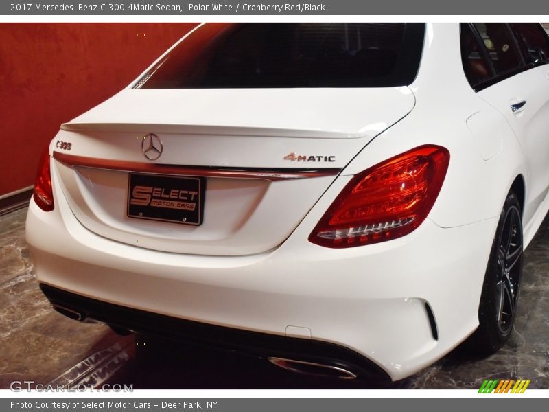 Polar White / Cranberry Red/Black 2017 Mercedes-Benz C 300 4Matic Sedan