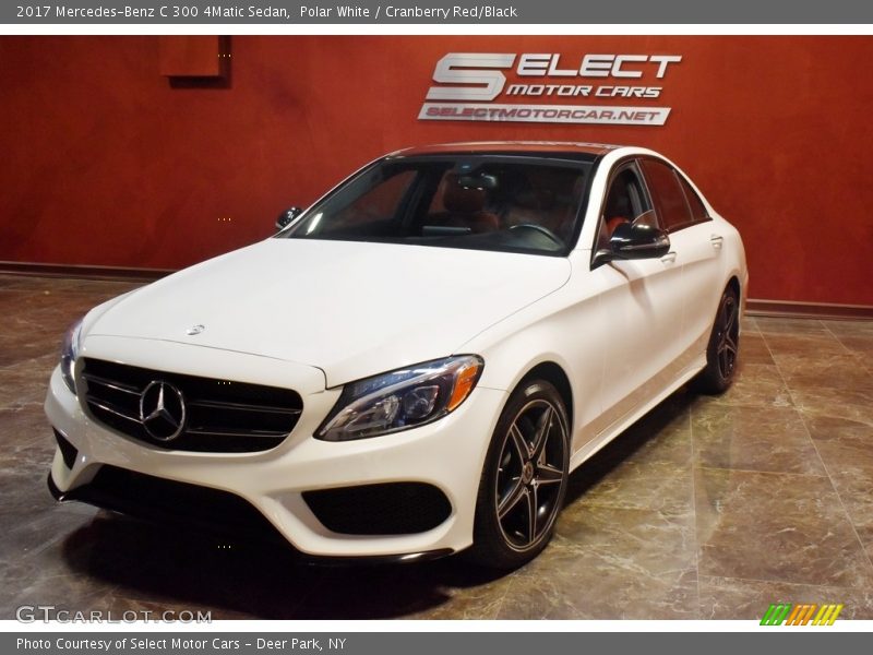 Polar White / Cranberry Red/Black 2017 Mercedes-Benz C 300 4Matic Sedan