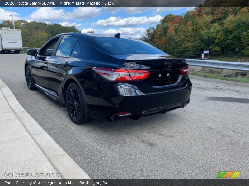 Midnight Black Metallic / Black 2020 Toyota Camry SE AWD