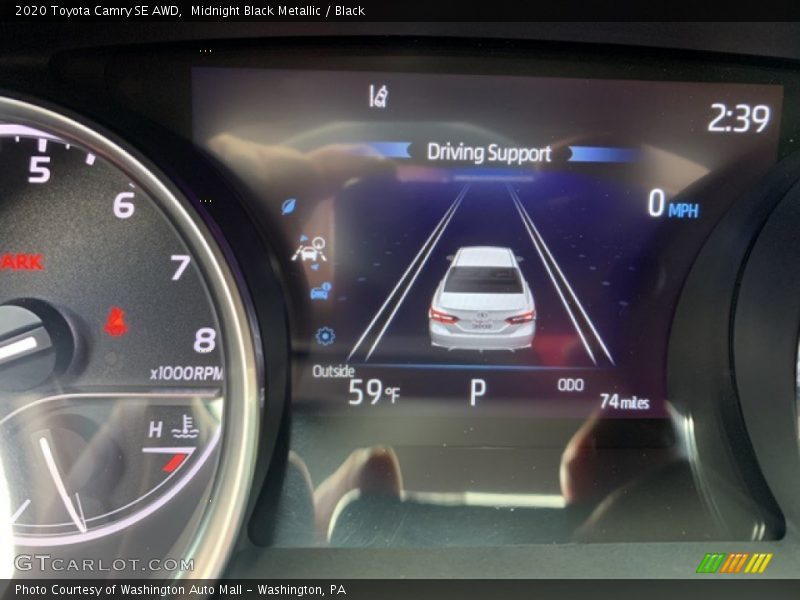 Midnight Black Metallic / Black 2020 Toyota Camry SE AWD