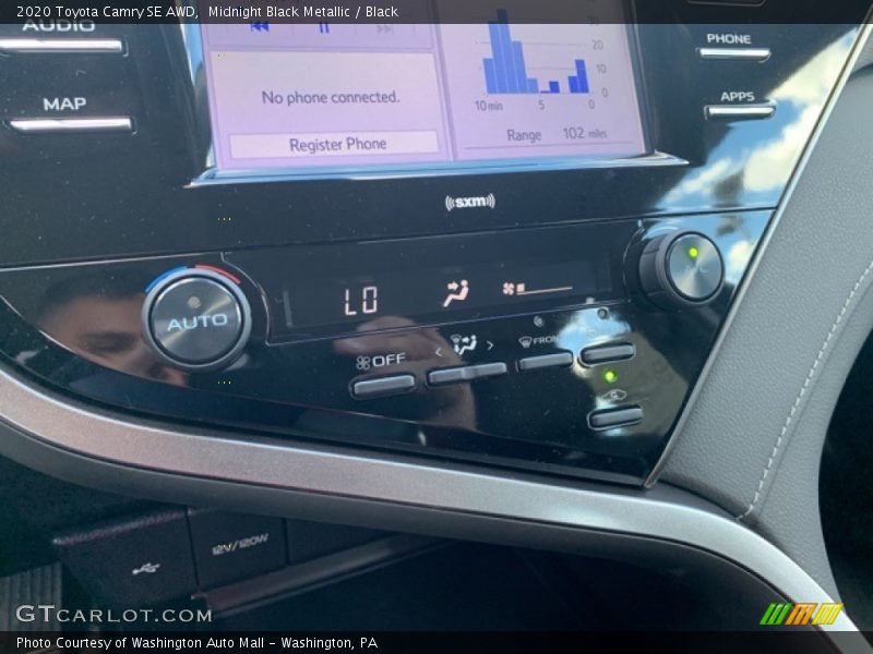 Midnight Black Metallic / Black 2020 Toyota Camry SE AWD