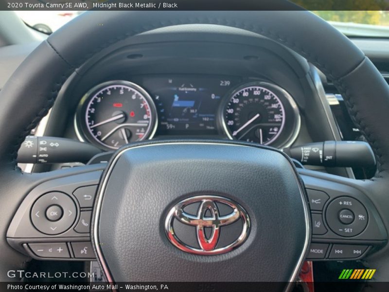 Midnight Black Metallic / Black 2020 Toyota Camry SE AWD