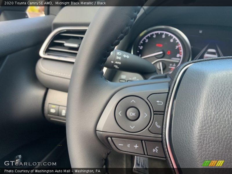 Midnight Black Metallic / Black 2020 Toyota Camry SE AWD