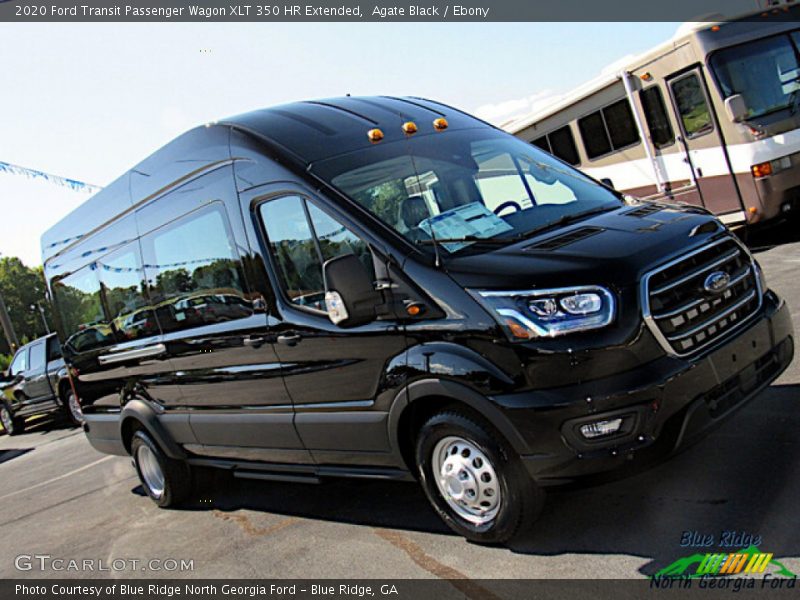 Agate Black / Ebony 2020 Ford Transit Passenger Wagon XLT 350 HR Extended