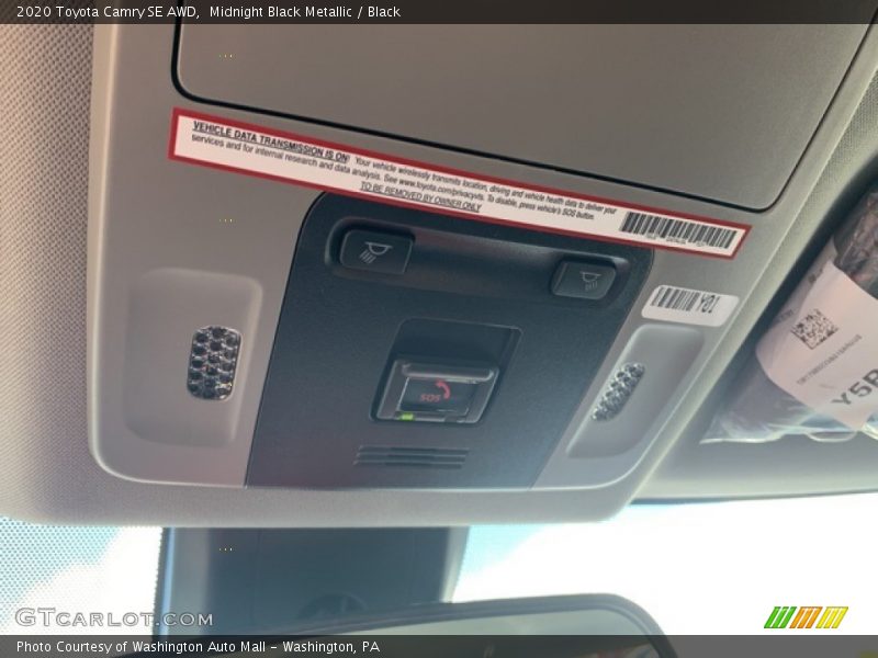 Midnight Black Metallic / Black 2020 Toyota Camry SE AWD