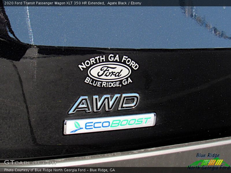 Agate Black / Ebony 2020 Ford Transit Passenger Wagon XLT 350 HR Extended