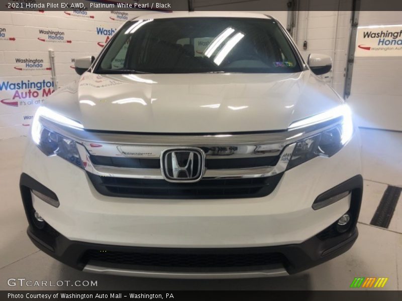 Platinum White Pearl / Black 2021 Honda Pilot EX AWD