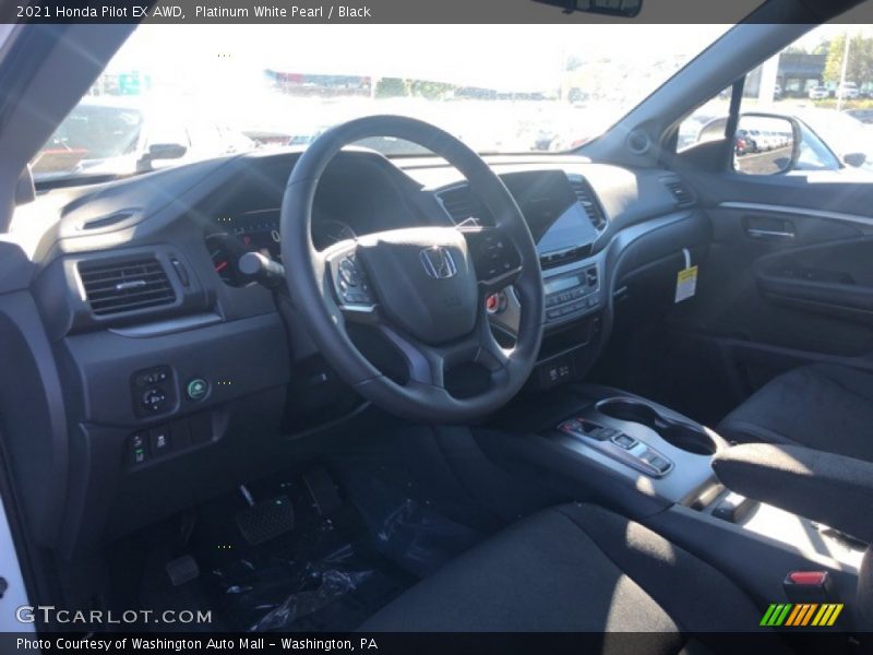Platinum White Pearl / Black 2021 Honda Pilot EX AWD