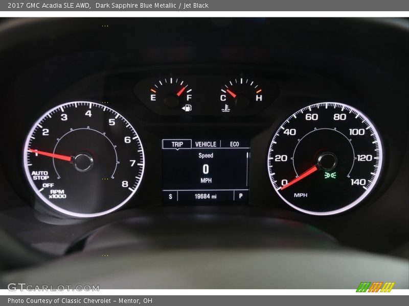 Dark Sapphire Blue Metallic / Jet Black 2017 GMC Acadia SLE AWD