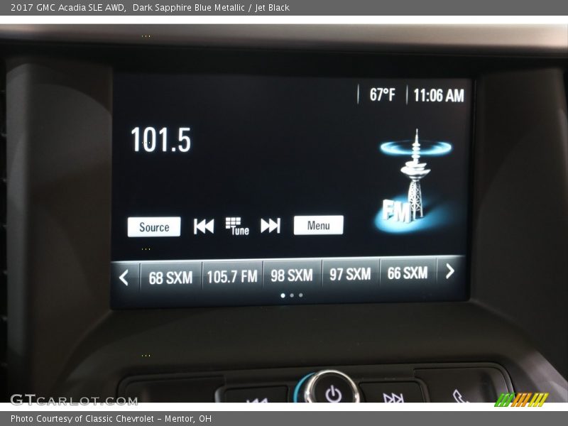 Dark Sapphire Blue Metallic / Jet Black 2017 GMC Acadia SLE AWD