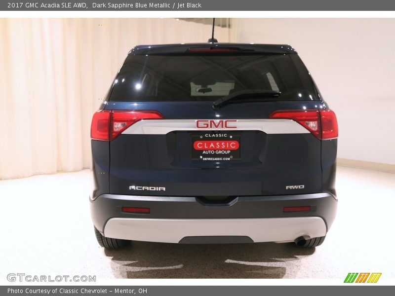 Dark Sapphire Blue Metallic / Jet Black 2017 GMC Acadia SLE AWD