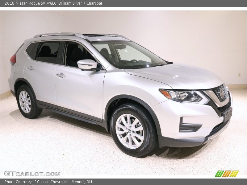 Brilliant Silver / Charcoal 2018 Nissan Rogue SV AWD