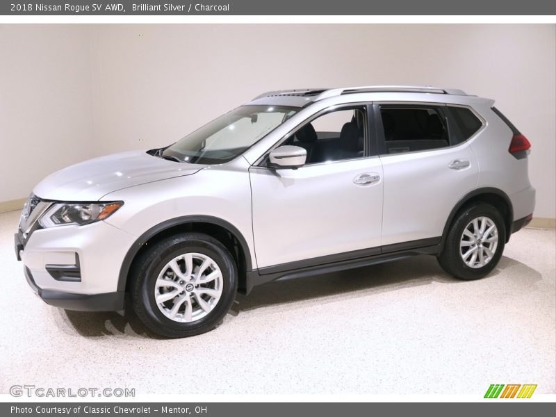 Brilliant Silver / Charcoal 2018 Nissan Rogue SV AWD