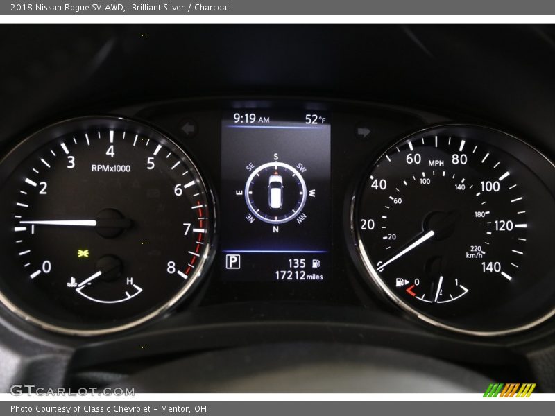 Brilliant Silver / Charcoal 2018 Nissan Rogue SV AWD