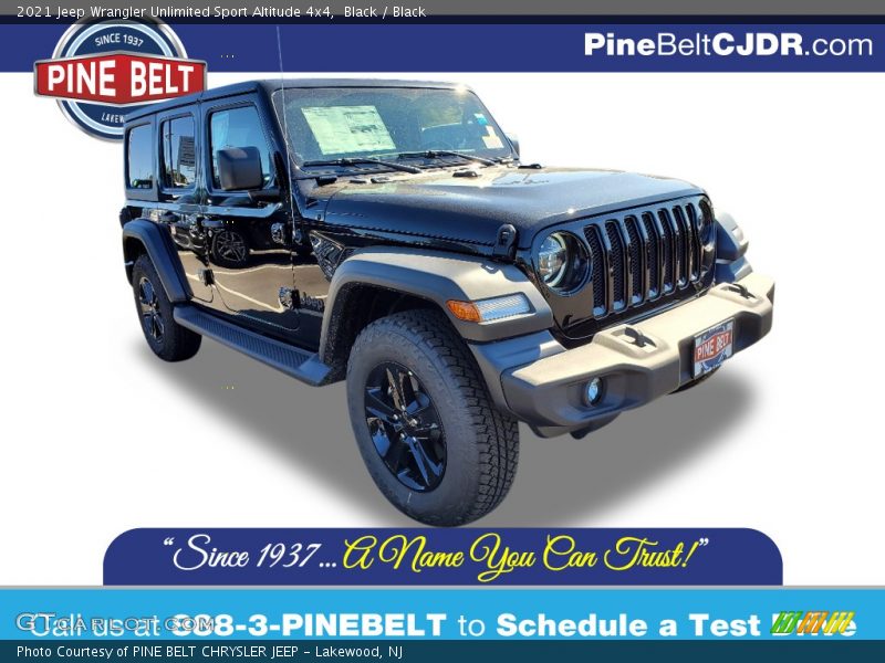 Black / Black 2021 Jeep Wrangler Unlimited Sport Altitude 4x4