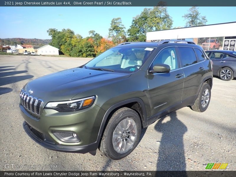 Olive Green Pearl / Ski Gray/Black 2021 Jeep Cherokee Latitude Lux 4x4