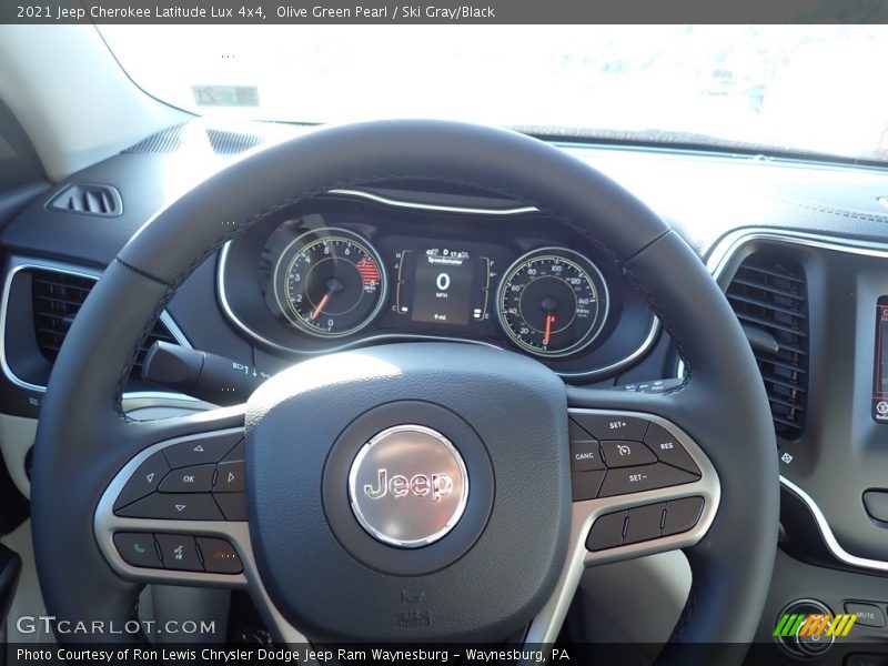 Olive Green Pearl / Ski Gray/Black 2021 Jeep Cherokee Latitude Lux 4x4