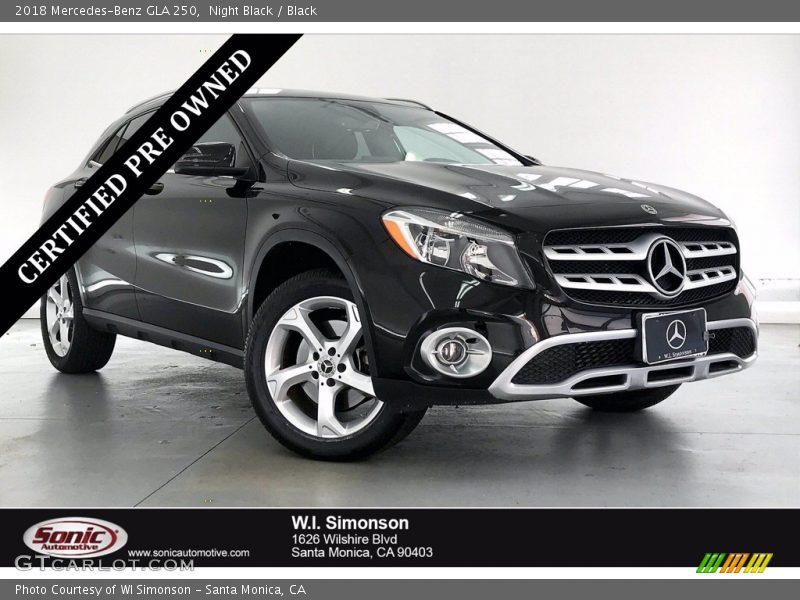 Night Black / Black 2018 Mercedes-Benz GLA 250
