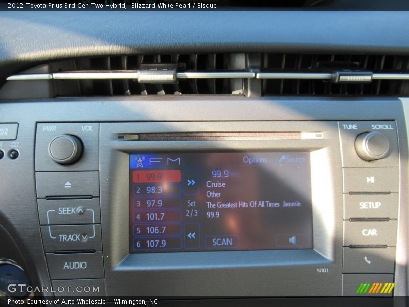 Blizzard White Pearl / Bisque 2012 Toyota Prius 3rd Gen Two Hybrid