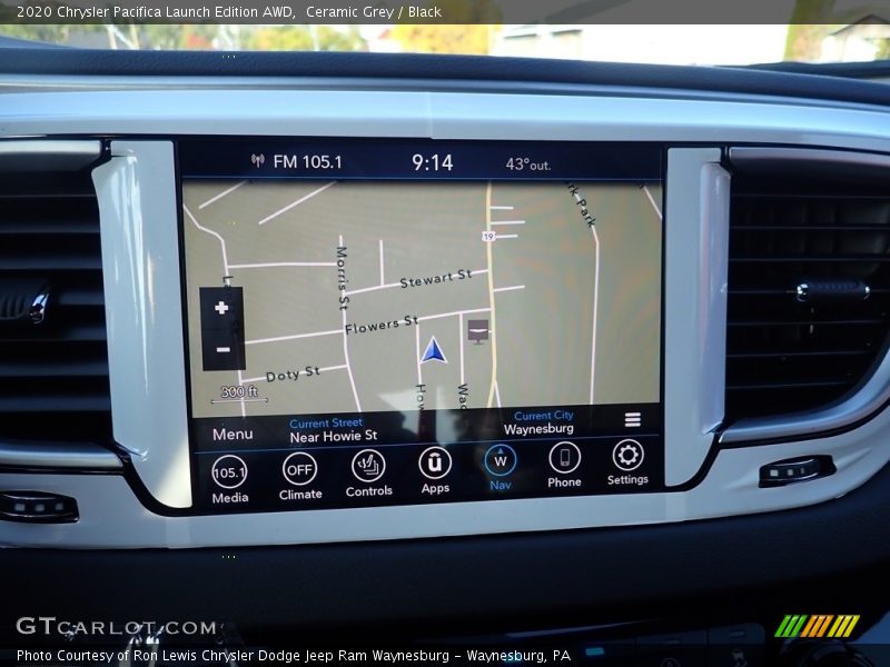 Navigation of 2020 Pacifica Launch Edition AWD