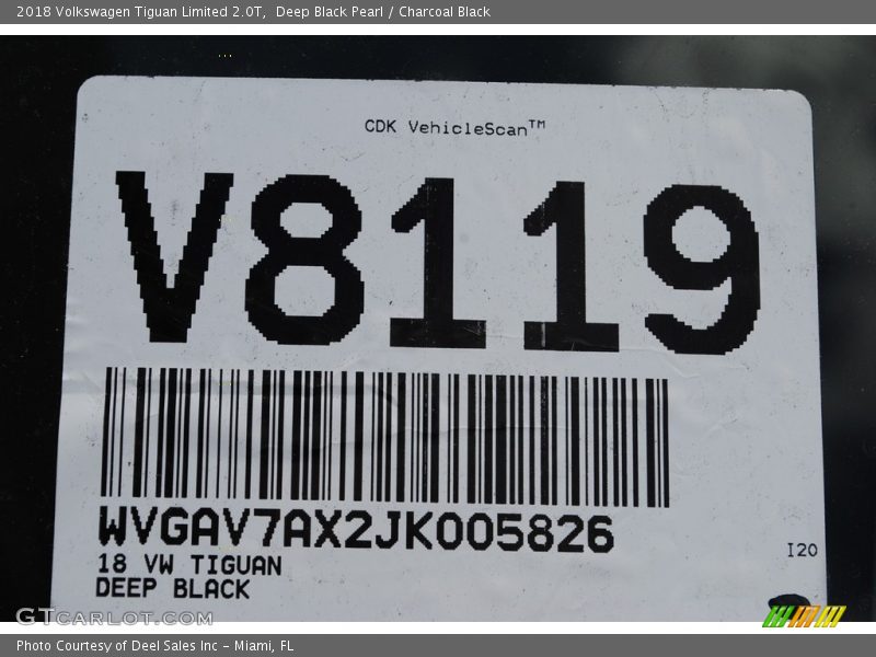 Deep Black Pearl / Charcoal Black 2018 Volkswagen Tiguan Limited 2.0T