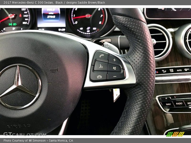 Black / designo Saddle Brown/Black 2017 Mercedes-Benz C 300 Sedan