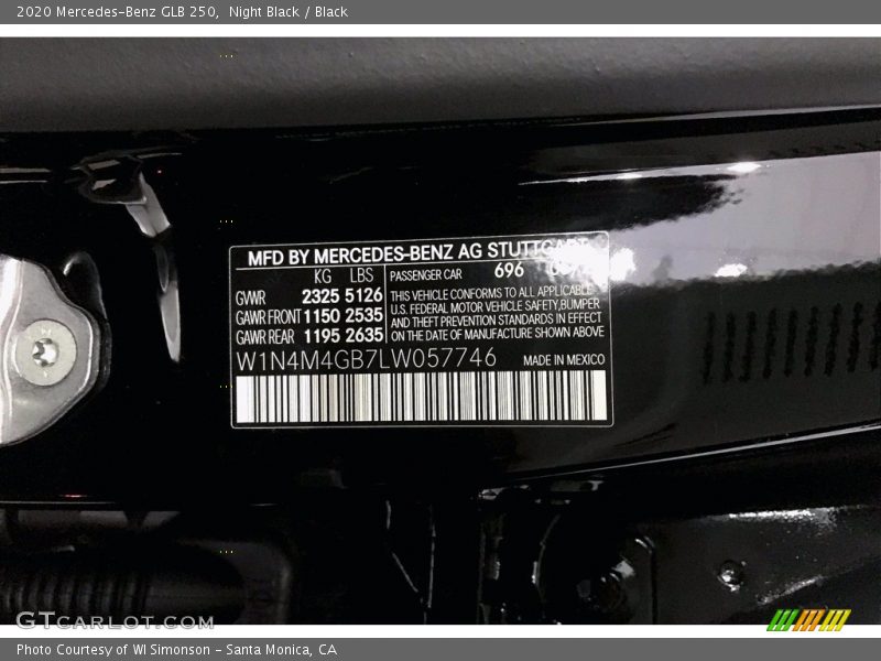 Night Black / Black 2020 Mercedes-Benz GLB 250