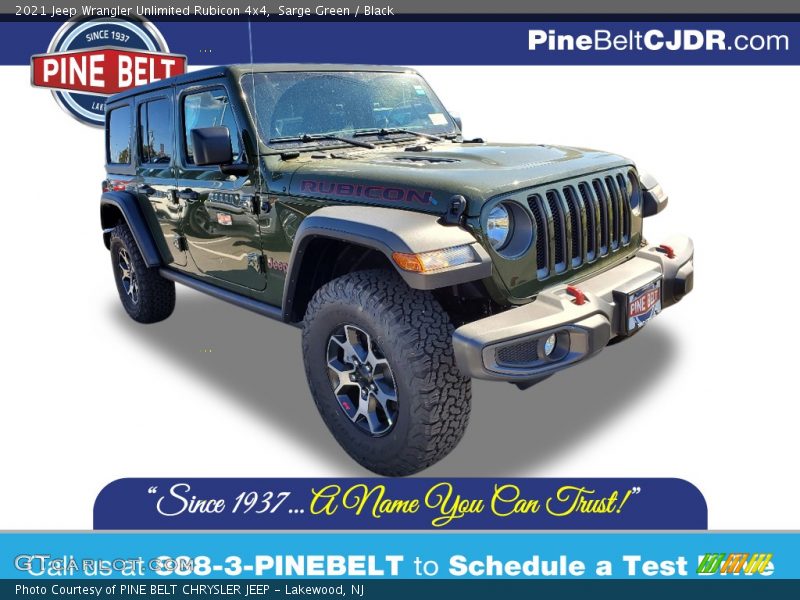 Sarge Green / Black 2021 Jeep Wrangler Unlimited Rubicon 4x4