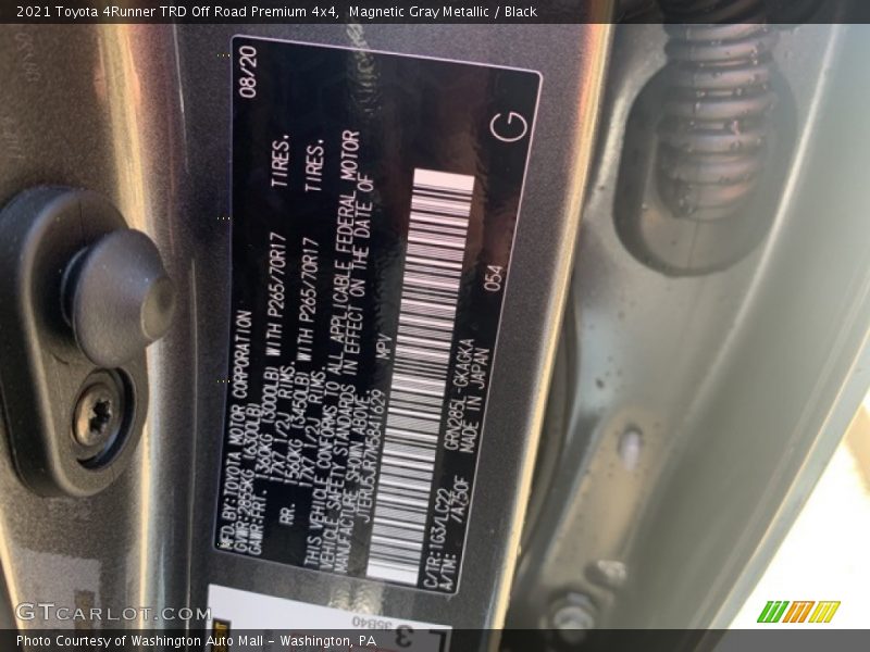 Magnetic Gray Metallic / Black 2021 Toyota 4Runner TRD Off Road Premium 4x4