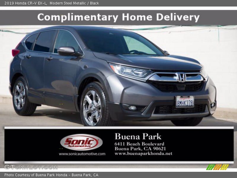 Modern Steel Metallic / Black 2019 Honda CR-V EX-L