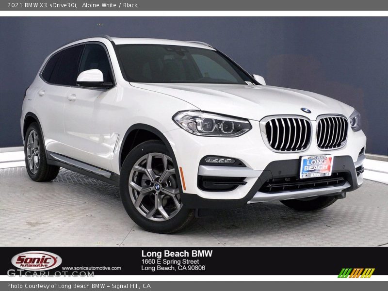 Alpine White / Black 2021 BMW X3 sDrive30i