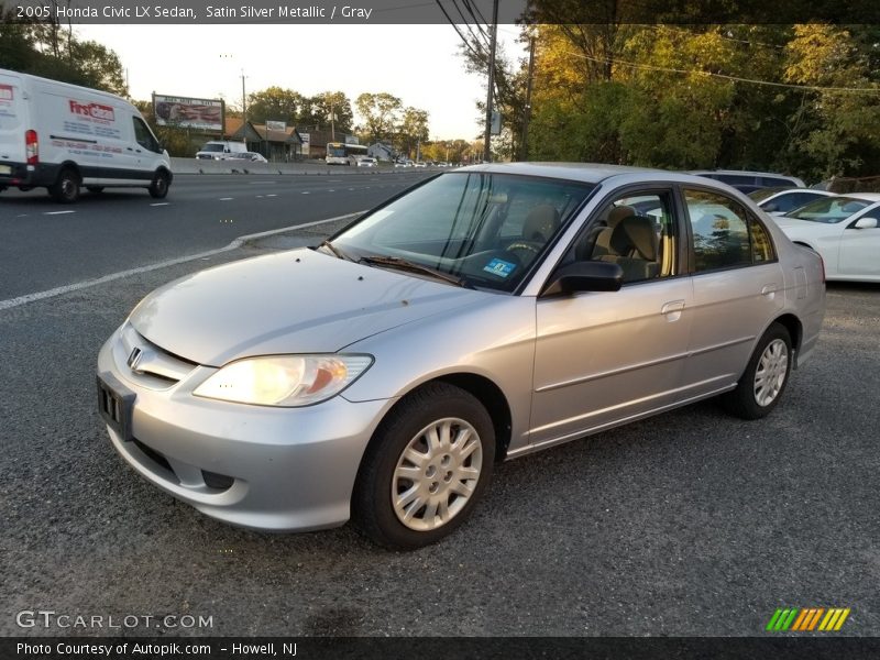 Satin Silver Metallic / Gray 2005 Honda Civic LX Sedan