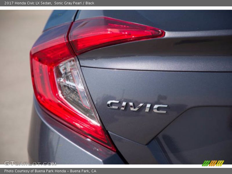 Sonic Gray Pearl / Black 2017 Honda Civic LX Sedan