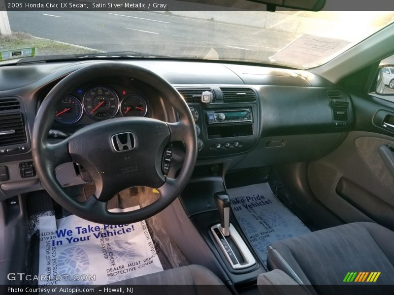 Satin Silver Metallic / Gray 2005 Honda Civic LX Sedan