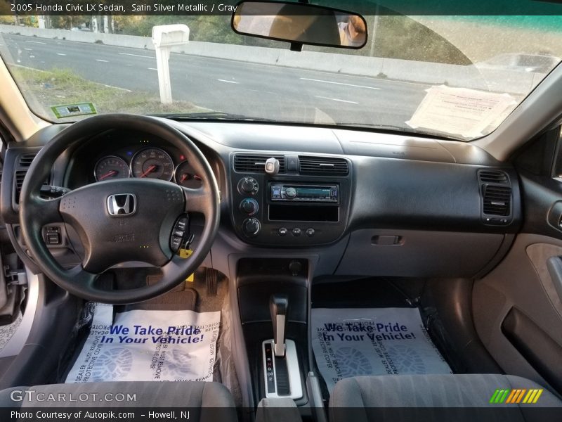 Satin Silver Metallic / Gray 2005 Honda Civic LX Sedan