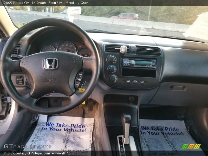 Satin Silver Metallic / Gray 2005 Honda Civic LX Sedan