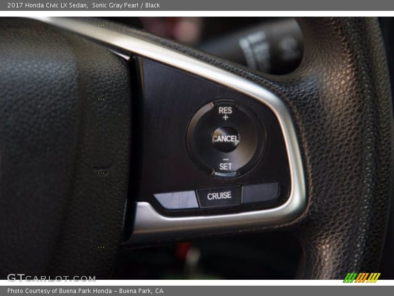 Sonic Gray Pearl / Black 2017 Honda Civic LX Sedan