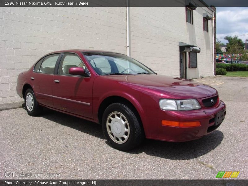 Ruby Pearl / Beige 1996 Nissan Maxima GXE